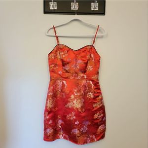 Privacy Please Red Satin Mini Dress